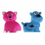 Giggles Funskool Animal Squeakers – Pink Cat and Blue Dog Set