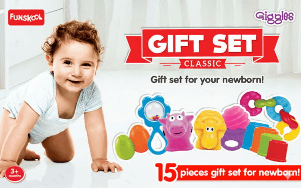 Funskool Giggles Gift Set Classic 15-piece toy collection for infants