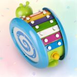 Close-up of Funskool Giggles Musical Snail xylophone section