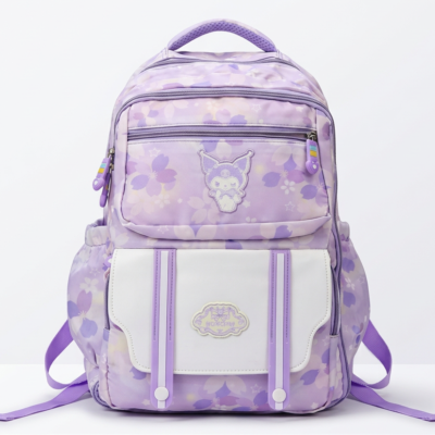 Lavender Kuromi theme School Backpack
