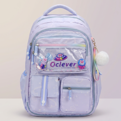 Sky Sparkle Galaxy Transparent Pocket School Backpack