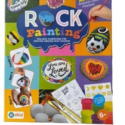 Rock Painting Kit, DIY Craft and Paint Kit, Fun Art Activity for Kids, Art and Craft Kit for Boys and Girls, Includes Smooth Rocks, Gifts for Kids for 5 Years and Above, Multicolour