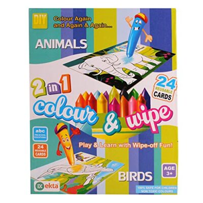 Ekta 2 in 1 Colour & Wipe (Animal + Birds) Multicolor