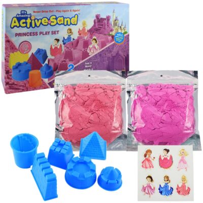 Kidz N Toys Active Sand Princess Play Set | Squeezable Sand Never Dries Out Sand Kit for Kids