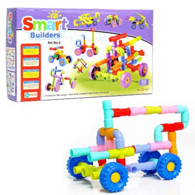 Ekta Smart Builders Building Blocks Set-2, Building Blocks for Kids, Block Game for Kids (Multicolor, Big Size) - 68 Pieces