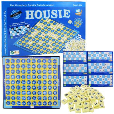 EKTA Housie 48 Reusable Cards & Tile Fixable Board Game (Multicolour)