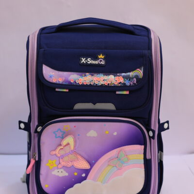 Rainbow Butterfly Hard-Structure Kids School Backpack