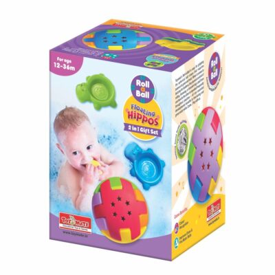 Roll-a-Ball & Floating Hippos Gift Set | Bath & Play Toys for 12–36 Months