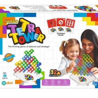 Ayansh Trader-32 Piece Tetra Tower Building Blocks Game for Kids - STEM Learning Toy, Creative Stacking Blocks for Ages 3+ - Develops Fine Motor Skills, Problem Solving, and Imagination
