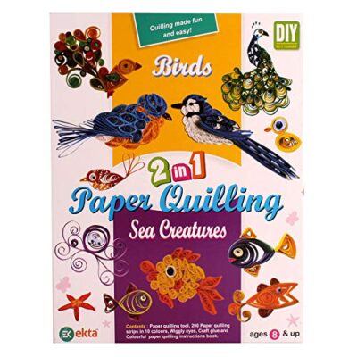 Ekta 2 in 1 Paper Quilling (Birds+Sea Creature) Multicolor