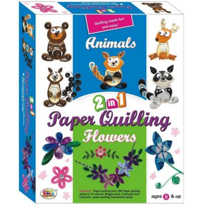 Ekta 2 In 1 Animals and Flowers Paper Quilling Tool Kit Set For Kids 8+ Years/ Birthday Gift For Children