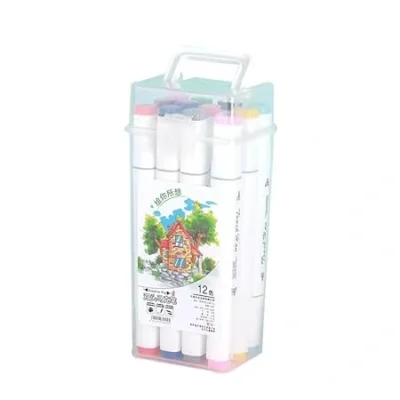Double Tip Alcohol Marker 12 Shades Return Gift Set for Kids & Artists – Pack of 5 | Dual Tip Brush & Fine Point Colouring Markers