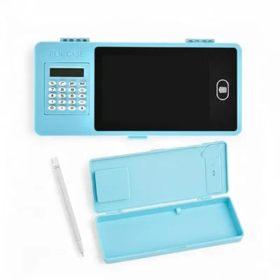 LCD Drawing Pencil Box with Calculator for Boys | Smart Writing Tablet Pen Case with LCD Screen | Pack of 5 | Mix Colours