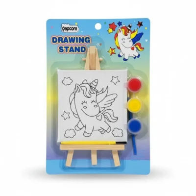 Drawing Stand with Canvas Return Gift Pack of 5 | DIY Painting Art Kit with Wooden Easel, Colours & Brush for Boys and Girls (Mix Patterns)