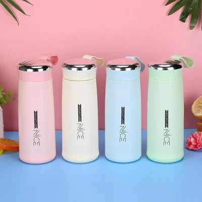 Nice Glass Water Bottle Return Gift for Boys & Girls – Mix Colours Pack of 5 | BPA-Free Leakproof Glass Bottle with Protective Shell & Carry Strap