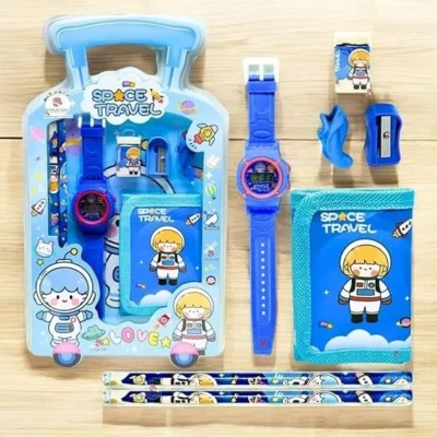7-in-1 Stationery Set for Boys | Birthday Return Gift | Pack of 5 | Mix colours