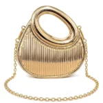 Golden Metallic Clutch Bag for Women