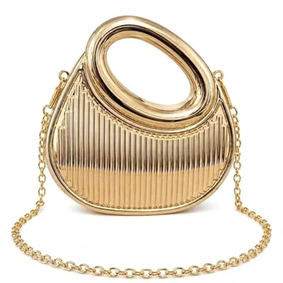 Golden Metallic Clutch Bag for Women